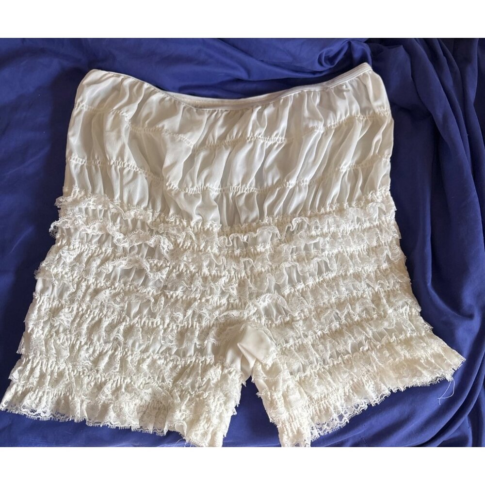 Ruffled Vintage Pettipants Square Dance Panties Cream White Sissy Med/Large?